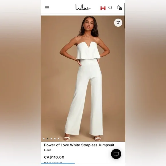 Lulus NWT Power of Love White Strapless Wide Leg Jumpsuit Small - Picture 12 of 12